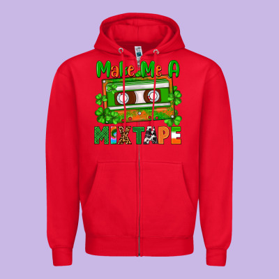 St. Patrick's Day Make Me A Mixtape Zipper Hoodie Designed By Fadigitalartstudio
