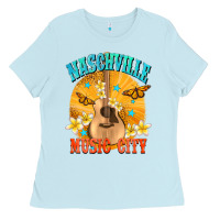 Baby Blue naschville music city Ladies Tee - NancyCooperArtShop