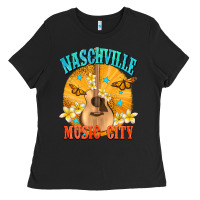 Black naschville music city Ladies Tee - NancyCooperArtShop