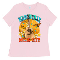 Bubblegum Pink naschville music city Ladies Tee - NancyCooperArtShop