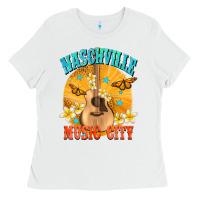 White naschville music city Ladies Tee - NancyCooperArtShop