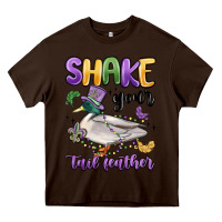 Chocolate Brown shake your tail feather mardi gras Heavy Core Tee - MaliasSmallBusiness