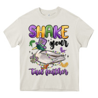 Cream shake your tail feather mardi gras Heavy Core Tee - MaliasSmallBusiness