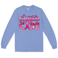 Colony Blue all i want for christmas is a cure breast cancer Long Sleeve Tee - texasbilliewilder
