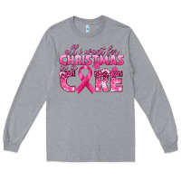 Heather Grey all i want for christmas is a cure breast cancer Long Sleeve Tee - texasbilliewilder