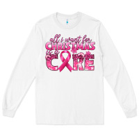 White all i want for christmas is a cure breast cancer Long Sleeve Tee - texasbilliewilder
