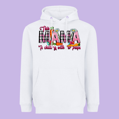 This Mama Is Chilling With Her Peeps Heavyweight Hoodie Designed By Cowhidedigitalart