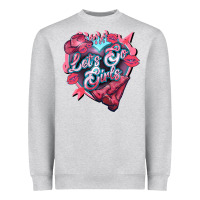 Heather Grey Let's go girls pink Valentine's Day Heavyweight Sweatshirt - HowdyJamesFarm