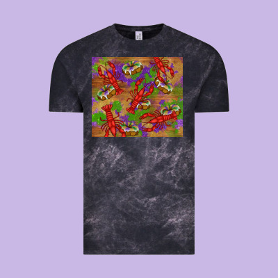 Mardi Gras Crawfish King Cake Vintage Tee Designed By Ranaportraitstore