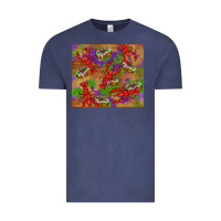 Vintage Denim mardi gras crawfish king cake Vintage Tee - RanaPortraitStore