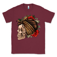 Burgundy leopard bandana and roses skull Classic Tee - Jasminsmagicworld