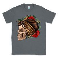 Charcoal Heather leopard bandana and roses skull Classic Tee - Jasminsmagicworld