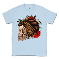 Dusty Blue leopard bandana and roses skull Classic Tee - Jasminsmagicworld