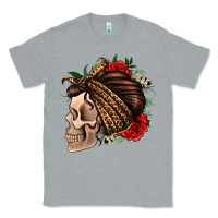 Heather Grey leopard bandana and roses skull Classic Tee - Jasminsmagicworld