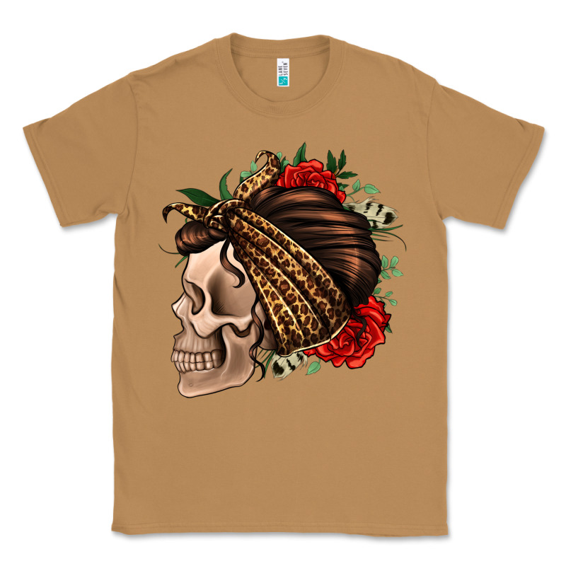 Leopard Bandana And Roses Skull Classic Tee by Jasminsmagicworld | Teevron