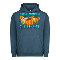 Pigment Midnight Navy hello pumpkin season Urban Hoodie - Artiststas