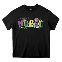 Black nurse mardi gras Heavy Core Tee - MaliasSmallBusiness