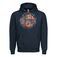 Navy Est. 1776 Zipper Hoodie - FaDigitalArtStudio
