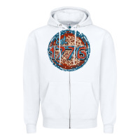 White Est. 1776 Zipper Hoodie - FaDigitalArtStudio