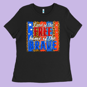 Land Of The Free 4th Of July Brushstroke Ladies Tee Designed By Jasminsmagicworld