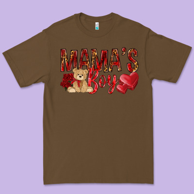 Mamas Boy With Leopard Premium Tee Designed By Nancycooperartshop