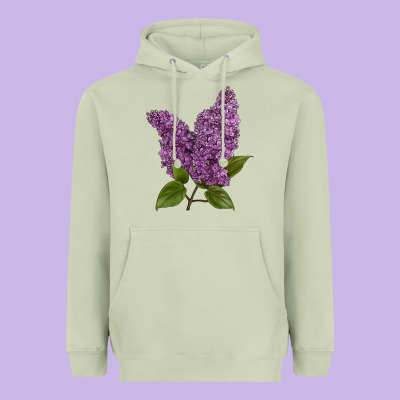 Purple Lilac Flower Heavyweight Hoodie Designed By Lillyallendesigns
