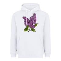 White Purple Lilac Flower Heavyweight Hoodie - LillyAllenDesigns