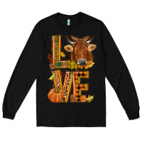 Black Love fall cow Long Sleeve Tee - NancyCooperArtShop