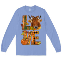Colony Blue Love fall cow Long Sleeve Tee - NancyCooperArtShop