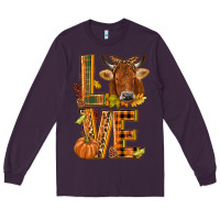 Plum Love fall cow Long Sleeve Tee - NancyCooperArtShop