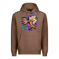 Chestnut LGBTQ+ and American flag Premium Hoodie - FaDigitalArtStudio