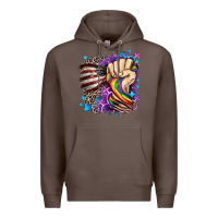 Coffee LGBTQ+ and American flag Premium Hoodie - FaDigitalArtStudio