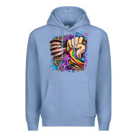 Colony Blue LGBTQ+ and American flag Premium Hoodie - FaDigitalArtStudio