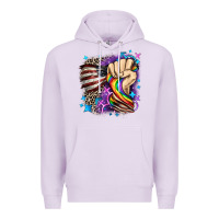 Lilac LGBTQ+ and American flag Premium Hoodie - FaDigitalArtStudio
