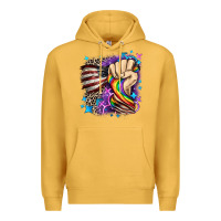 Mustard LGBTQ+ and American flag Premium Hoodie - FaDigitalArtStudio