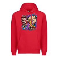 Red LGBTQ+ and American flag Premium Hoodie - FaDigitalArtStudio