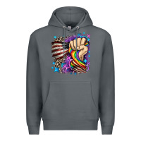 Rock LGBTQ+ and American flag Premium Hoodie - FaDigitalArtStudio