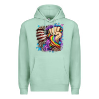 Seafoam LGBTQ+ and American flag Premium Hoodie - FaDigitalArtStudio