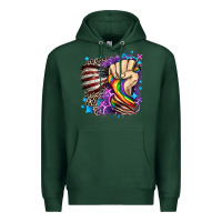 Sports Green LGBTQ+ and American flag Premium Hoodie - FaDigitalArtStudio