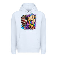 White LGBTQ+ and American flag Premium Hoodie - FaDigitalArtStudio