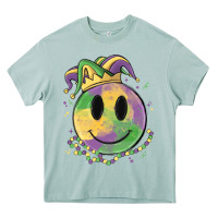 Arona smiley face mardi gras Heavy Core Tee - MaliasSmallBusiness