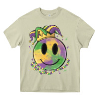 Mossy smiley face mardi gras Heavy Core Tee - MaliasSmallBusiness
