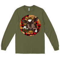 Army Green Christmas Baby Cow Long Sleeve Tee - RanaPortraitStore