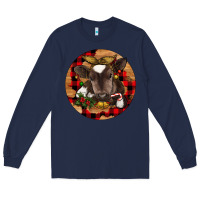 Navy Christmas Baby Cow Long Sleeve Tee - RanaPortraitStore