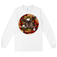 White Christmas Baby Cow Long Sleeve Tee - RanaPortraitStore
