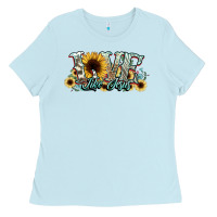Baby Blue love like jesus sunflowers Ladies Tee - NancyCooperArtShop