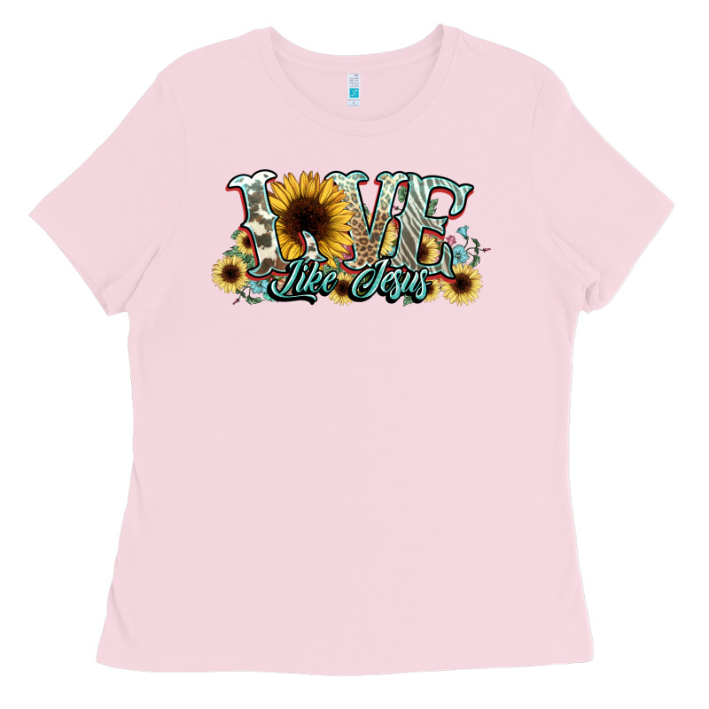 Love Like Jesus Sunflowers Ladies Tee by NancyCooperArtShop | Teevron