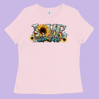 Love Like Jesus Sunflowers Ladies Tee Designed By Nancycooperartshop