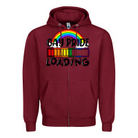Burgundy Gay pride loading Zipper Hoodie - FaDigitalArtStudio