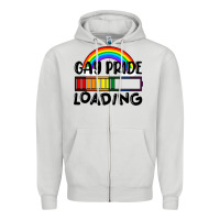 Dove Grey Gay pride loading Zipper Hoodie - FaDigitalArtStudio